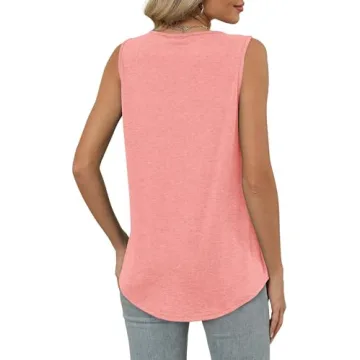 OFEEFAN Women's Loose Fit V Neck Tank Tops for Summer