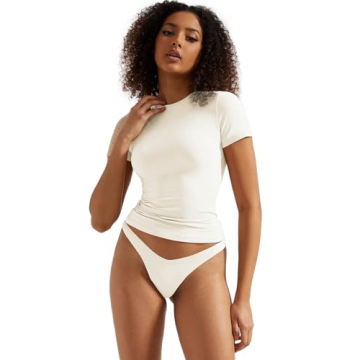 SUUKSESS Women's Double Lined Crop Tee - Buttery Soft & Stylish