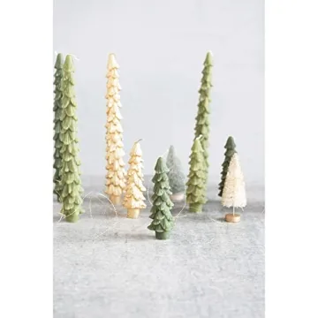 Evergreen Tree Shaped Taper Candles for Holidays
