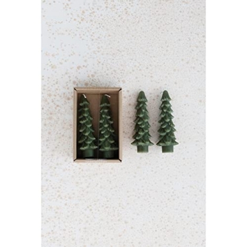 Evergreen Tree Shaped Taper Candles for Holidays