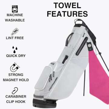 Playing It Forward Magnetic Golf Towel for Golf Bags with Clip for Men & Women, Waffle Weave Microfi...