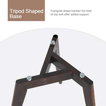 ivinta Round Glass Dining Table for 4, 31.5" Circle Kitchen Table with Tempered Glass Top and Wood Legs, Simple Modern Design for Kitchen, Dining Room, Living Room, RD80 (Dark Brown)