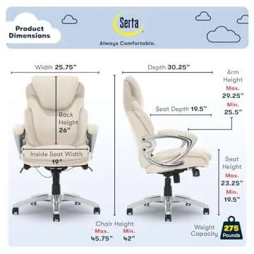 Serta Bryce Executive Office Chair with AIR Lumbar Technology