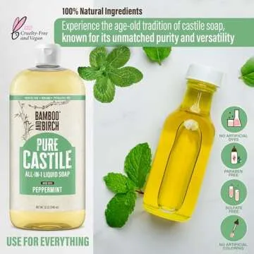 Organic Bamboo & Birch Pure Castile Soap Liquid 32 oz