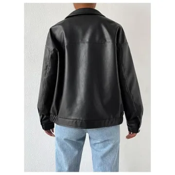 Stylish Women's Faux Leather Shacket for Warmth & Fashion