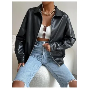 Stylish Women's Faux Leather Shacket for Warmth & Fashion