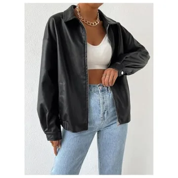 Stylish Women's Faux Leather Shacket for Warmth & Fashion