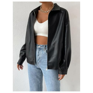 Stylish Women's Faux Leather Shacket for Warmth & Fashion