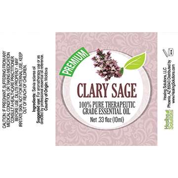 Healing Solutions 10ml Oils - Clary Sage Essential Oil - 0.33 Fluid Ounces