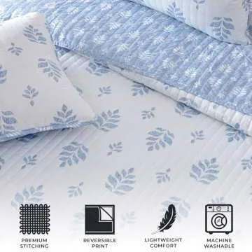 Great Bay Home Floral Twin Quilt Set - Lightweight Comfort