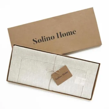 Elegant Solino Home 48-Inch Linen Table Runner