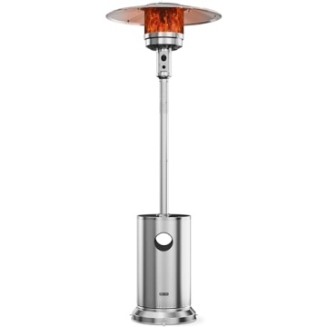 EAST OAK 48,000 BTU Outdoor Patio Heater with Round Table & Wheels for Home and Commercial Use