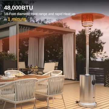 EAST OAK 48,000 BTU Patio Heater With Table Design