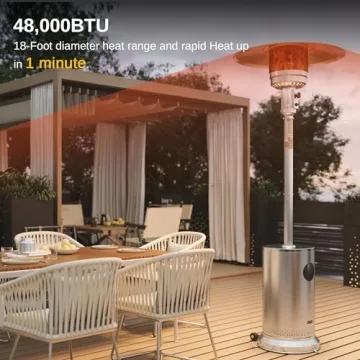 EAST OAK 48,000 BTU Patio Heater With Table Design
