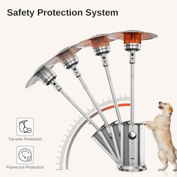 EAST OAK 48,000 BTU Patio Heater With Table Design