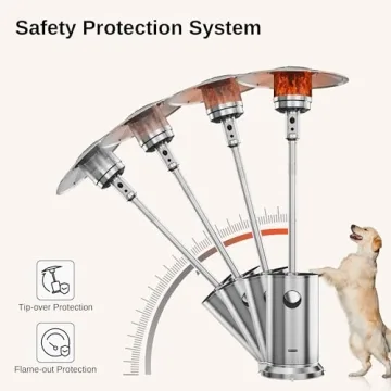 EAST OAK 48,000 BTU Patio Heater With Table Design