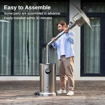 EAST OAK 48,000 BTU Patio Heater With Table Design