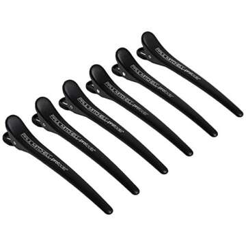 Paul Mitchell Pro Tools Sectioning Hair Clips Set (Set of 6), Slip-Free, No Crease Design, For Hair Styling + Hair Coloring All Hair Types