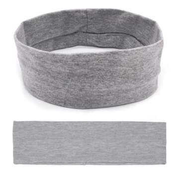 Yiwafu 3 Pack Yoga Headbands for Women, Non Slip Elastic Sweat Hairbands, Solid Color Head Accessories Headscarves Hair Hoop, Sweat-Absorbing Hairbands for Sports, Fitness, Running