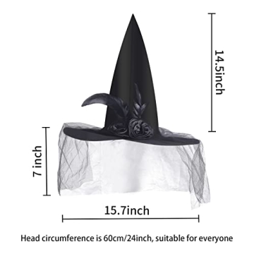 JUSTOTRY Witch Hat for Costume Party & Halloween