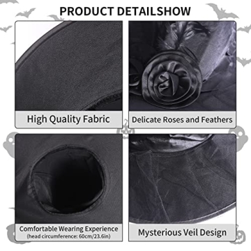 JUSTOTRY Witch Hat for Costume Party & Halloween