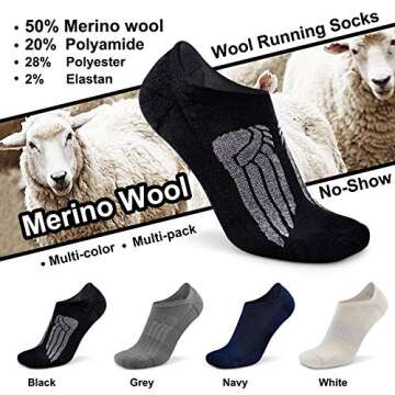 Women's Merino Wool No Show Socks for Comfort and Style