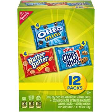 Nabisco Snack Pack Variety Mini Cookies Mix with Oreo Mini, Mini Chips Ahoy & Nutter Butter Bites, 1...