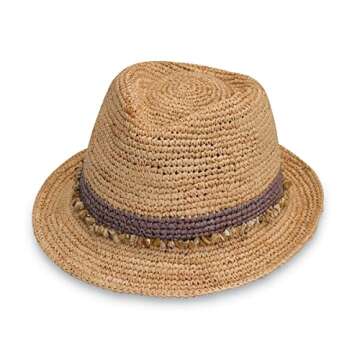 Wallaroo Hat Company – Women’s Tahiti Trilby Fedora – Natural Fiber, Short Brim with Adjustabl...