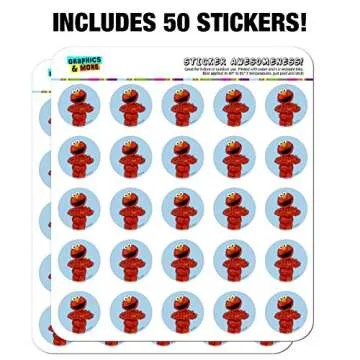 Sesame Street Vintage Elmo Stickers for Crafting Fun