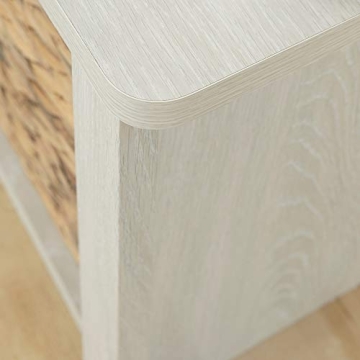 Avilla Queen Storage Bed Winter Oak Rattan Baskets