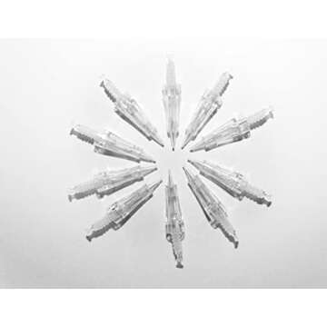10 PCS 1RL M Permanent Make Up Needle Cartridge With Safety Membrane for Cordless Tattoo Machine Ombre Powder Brow By Mellie Microblading Shading Eyeliner Lip Tattoo (1P/RL With Membrane)