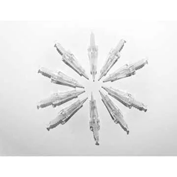 10 PCS 1RL M Permanent Make Up Needle Cartridge With Safety Membrane for Cordless Tattoo Machine Ombre Powder Brow By Mellie Microblading Shading Eyeliner Lip Tattoo (1P/RL With Membrane)