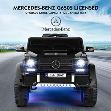 JOYLDIAS Ride On Cars for Kids, Licensed Mercedes-Benz Maybach G650S, 12V7AH Battery Powered Toy Ele...