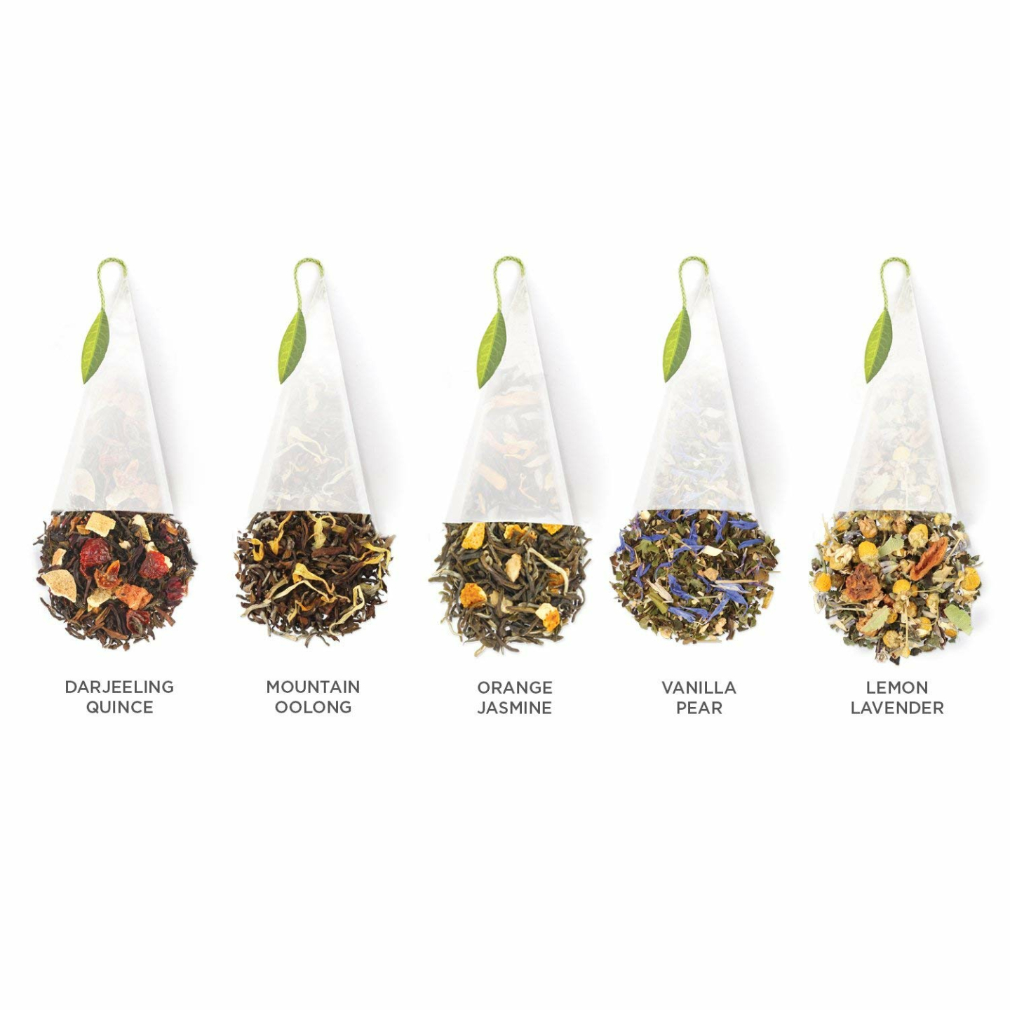 Relaxing Tea Sampler Gift Set with 20 Pyramid Infusers