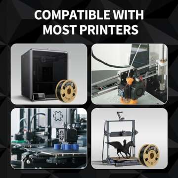 OVERTURE PETG Filament 1.75mm, 3D Printer Filament, 1kg Filament (2.2lbs), Dimensional Accuracy Probability +/- 0.02 mm, Fit Most FDM Printers (Black (1-Pack))