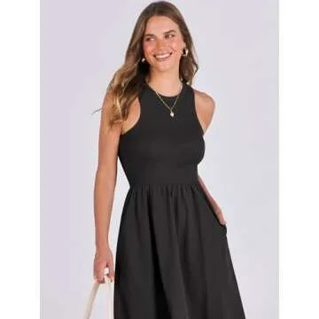 Stylish ANRABESS Women's Sleeveless Midi Sundress