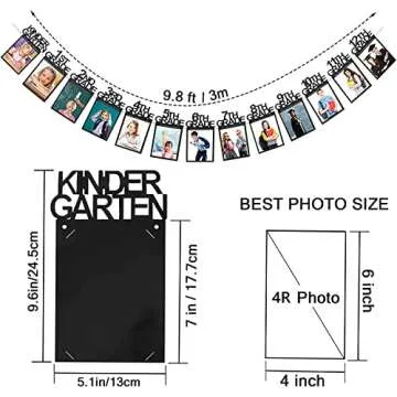Graduation Photo Banner for 2024 2025 Party Decorations, Kindergarten to 12th Grade Graduation Pictu...