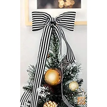 LaRibbons Black and White Striped Ribbon for Craft and Gift