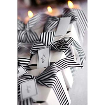 LaRibbons Black and White Striped Ribbon for Craft and Gift