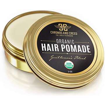 CRIUS COSMETICS Hair Pomade for Men - Certified Organic Pomade with Vegan Ingredients (Chronos And C...