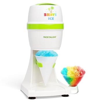 Nostalgia NESHVICE3HSID1 Snow Cone Shaved Retro Table-Top Slushie Machine-Includes 1 Reusable Plasti...