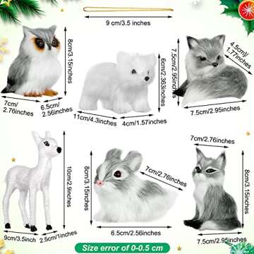 Skylety Plush Woodland Animal Ornaments - Cute Faux Fur Creature Decor for Christmas