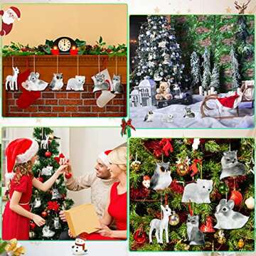 Skylety Plush Woodland Animal Ornaments for Christmas