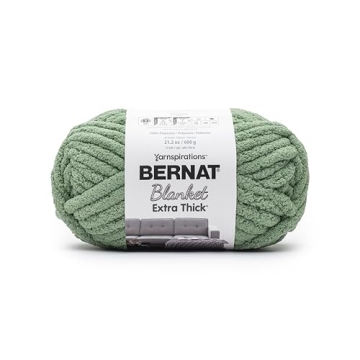 Bernat Blanket Extra Thick Green Frost Yarn - 1 Pack of 21.12oz/598.74g - 100% Polyester - #7 Jumbo ...