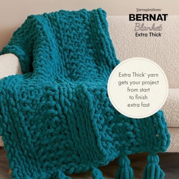 Bernat Blanket Extra Thick Green Frost Yarn - Luxurious Crafting Experience!