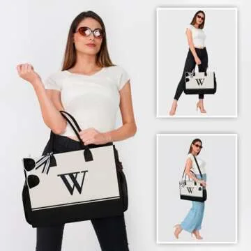 Personalized Initial Canvas Tote Bag - Stylish and Functional