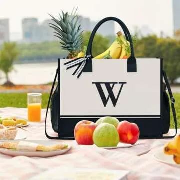 Personalized Initial Canvas Tote Bag - Stylish and Functional