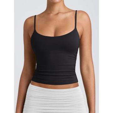 PINKMSTYLE Women's Double Lined Scoop Neck Tank Top