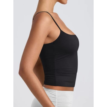 PINKMSTYLE Women's Double Lined Scoop Neck Tank Top