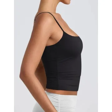 PINKMSTYLE Women's Double Lined Scoop Neck Tank Top